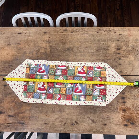 Vintage Handmade Christmas Santa Table Runner 40.5 in - Picture 9 of 9